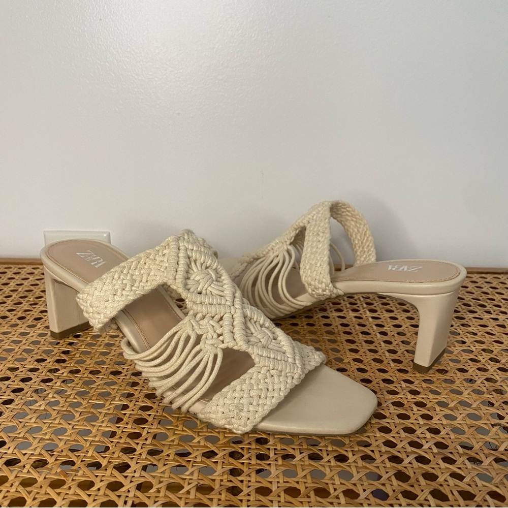 Zara Crochet Heels Sandals
